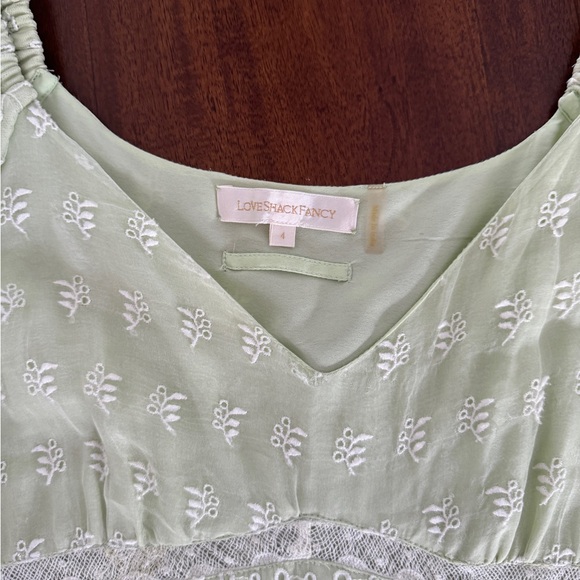 LoveshackFancy Cayden Silk Dress GREEN - Picture 12 of 17